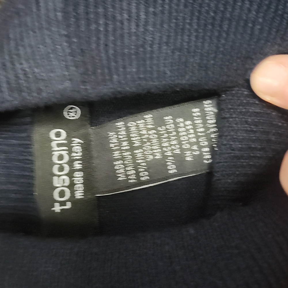 Men's Navy Sweater Toscano Merino Wool Size Xl. #5 - Picture 2 of 2